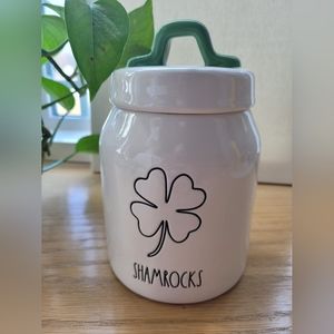 Rae Dunn Shamrocks Cookie Jar Canister